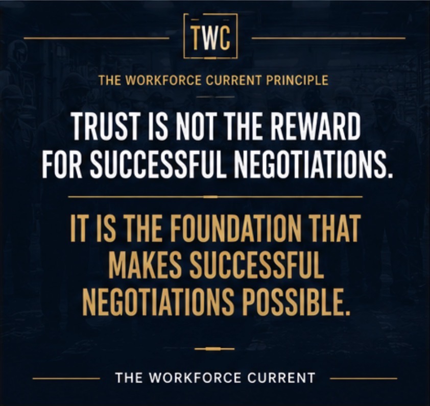 The Workforce Current Principle: Trust is not built during negotiations—it is revealed by them.